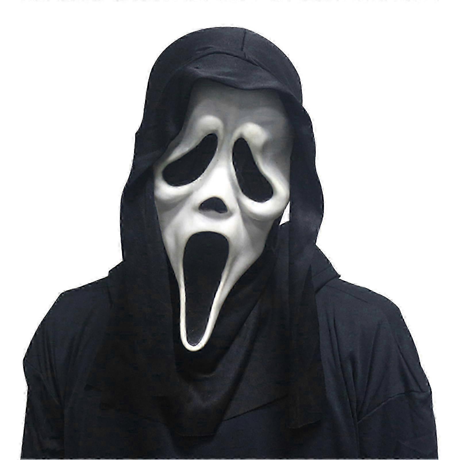 Μάσκα κραυγής με μαύρη κουκούλα Ghost Face Halloween φανταχτερό αξεσουάρ φόρεμα