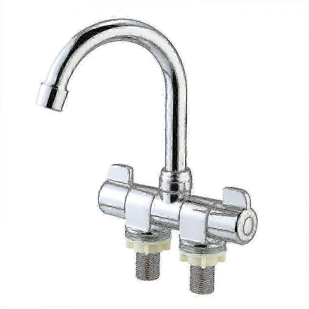 Foldable Rv Faucet Rotating Two Handle Deck/wall Mounted Rv Kitchen Faucet Hot And Cold Water Mixer Tap For Motorhome Travel Trailer