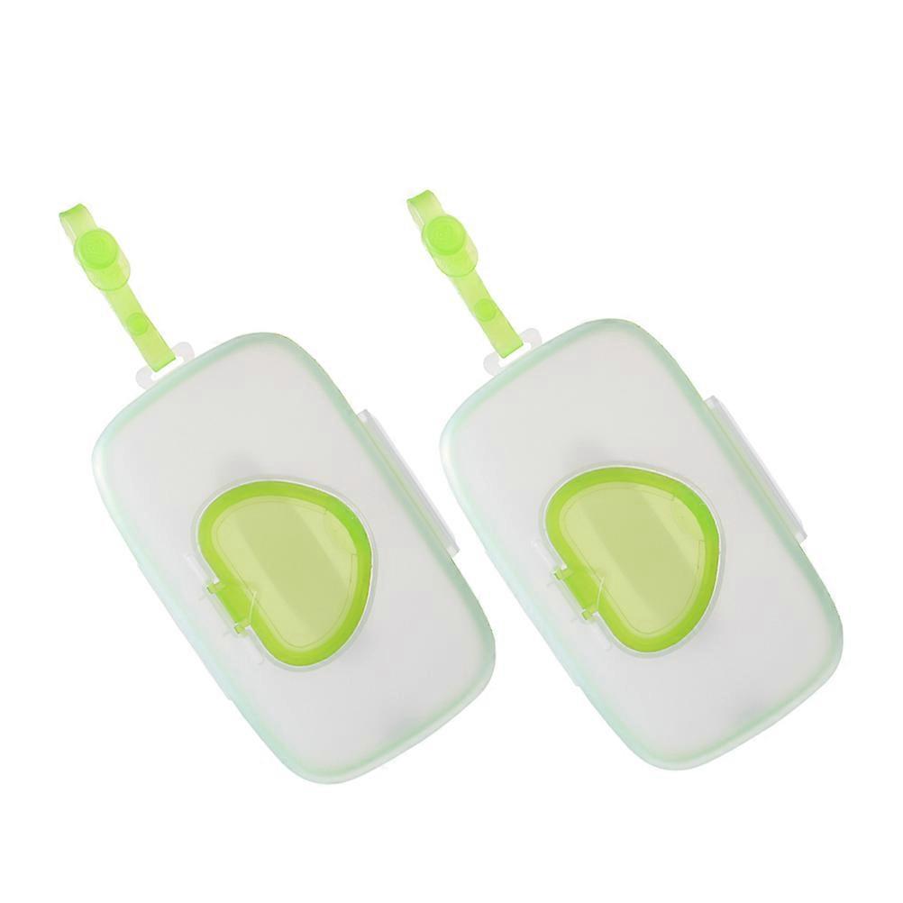 Portable Wipes Dispenser Carrying Case for Outdoor Use 2Pcs Refillable