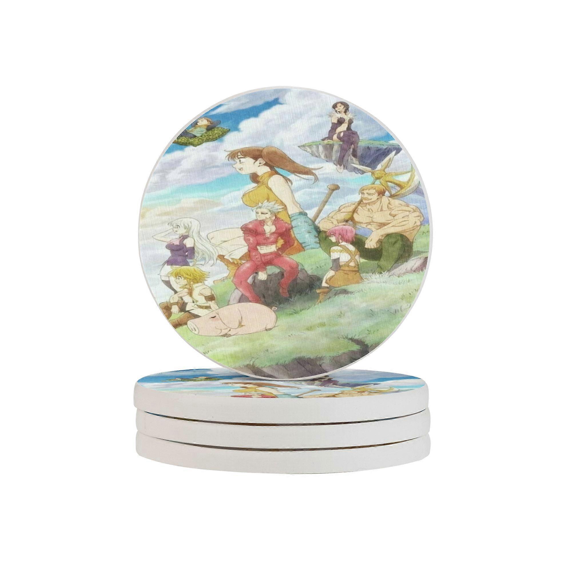 The Seven Deadly Sins Diatomaceous Earth Coaster, Odorless Non-Slip Absorbent Table Protector, One Size