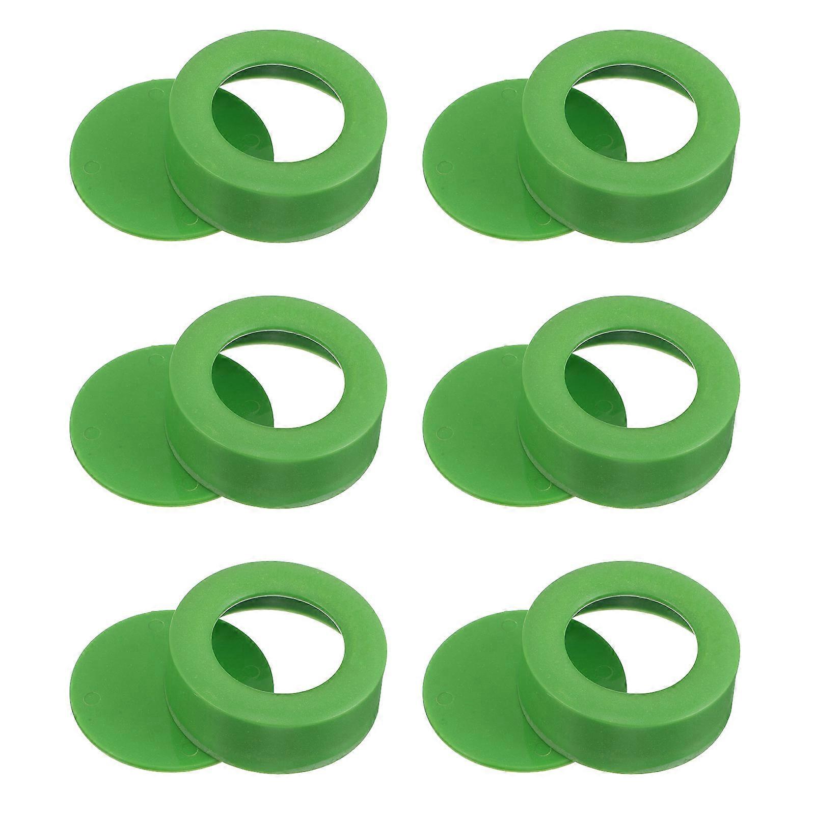 6Pcs Reptile Food Bowl for Escape Prevention with Round Structure Green
