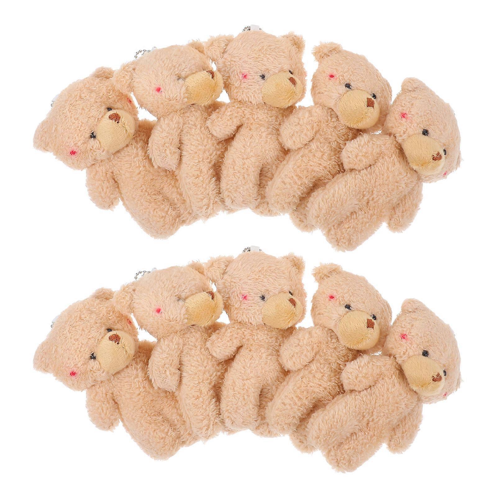 Bear Plush Pendant Keychain with Soft Material for DIY Use 10Pcs