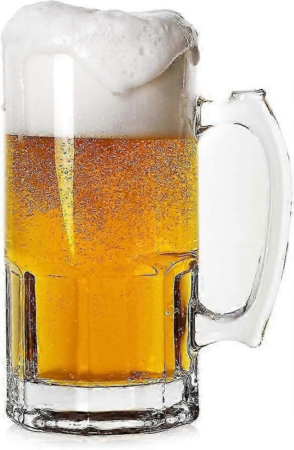 زجاج بيرة كبير جدا 35 أونصة ، زجاج كبير بمقبض ، زجاج بيرة ألماني واحد (35 أونصة)