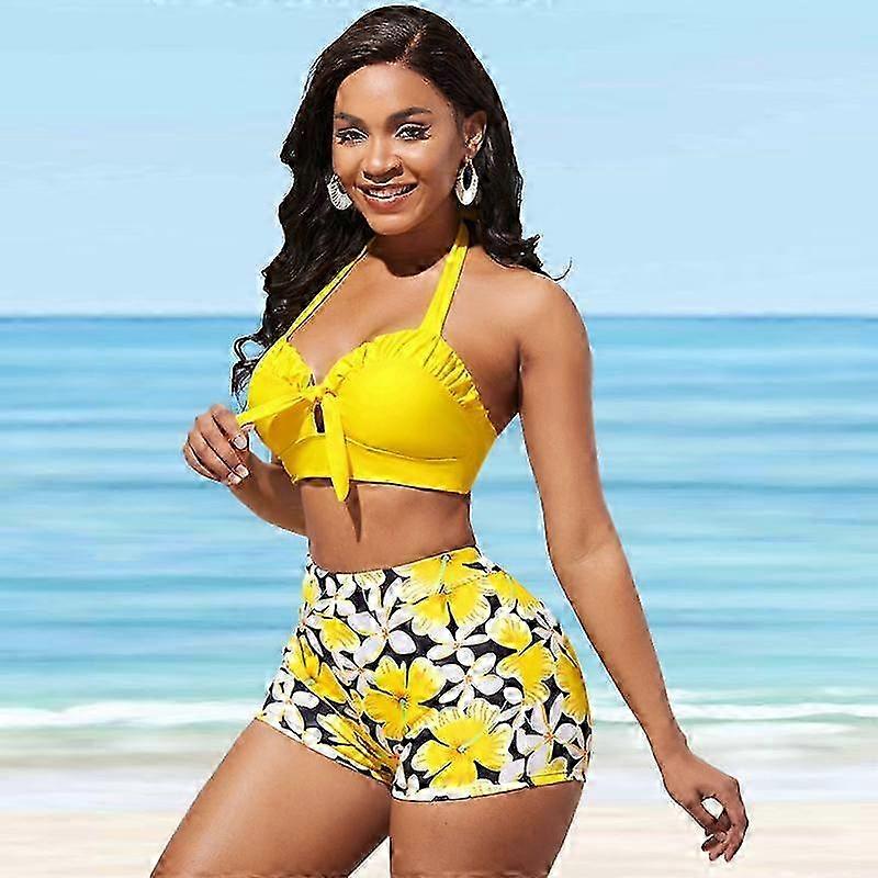 For Women Bikini Set with Supportive Straps and Allover Flower Print