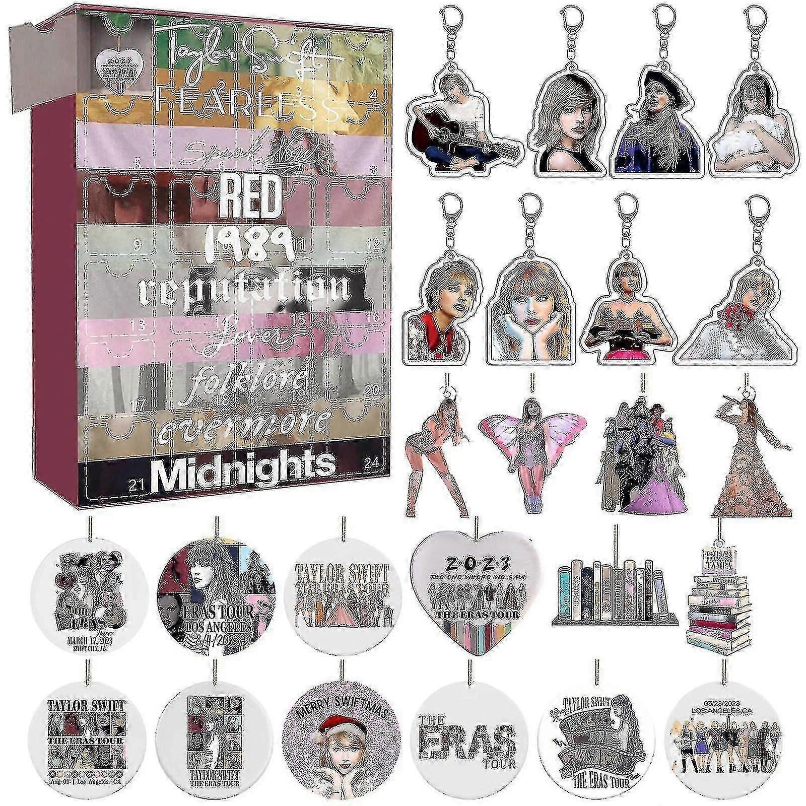 Calendar de Advent Bebetter Taylor-swift 2023 Sărbători de Crăciun Zile de naștere Număr invers cu 24 de cadouri compatibile Copii Adulți Fani