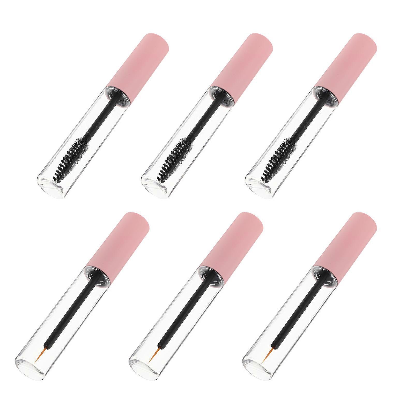 6pcs Empty Mascara Tubes with Eyelash Wands and Small Shadow Tip Liner Containers