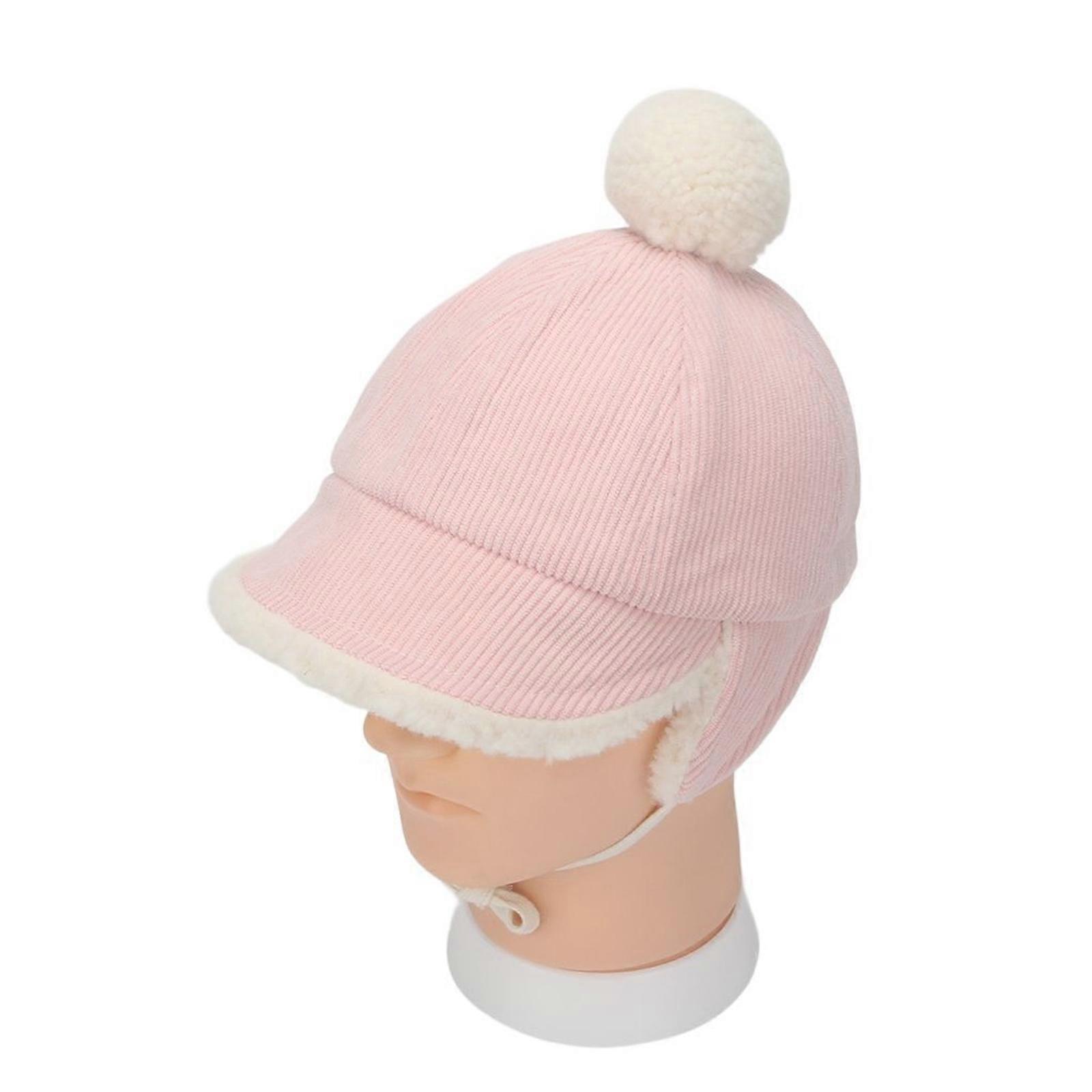 Infant Cold Weather Hat Shielding Ears Design Soft Stretchable Closure Warmth Retention Machine Wash Friendly for Kids  Pink