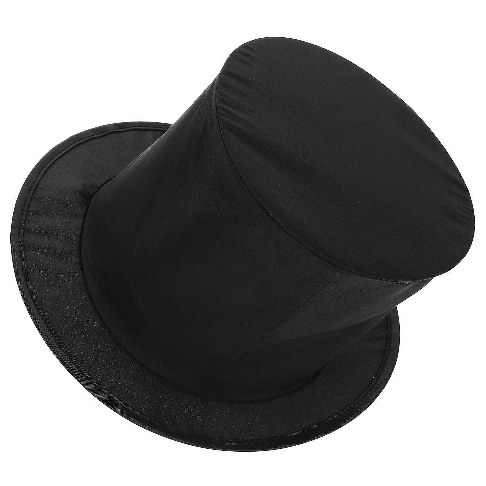 Polyester Collapsible Top Hat for Magician Costume with Spring Feature