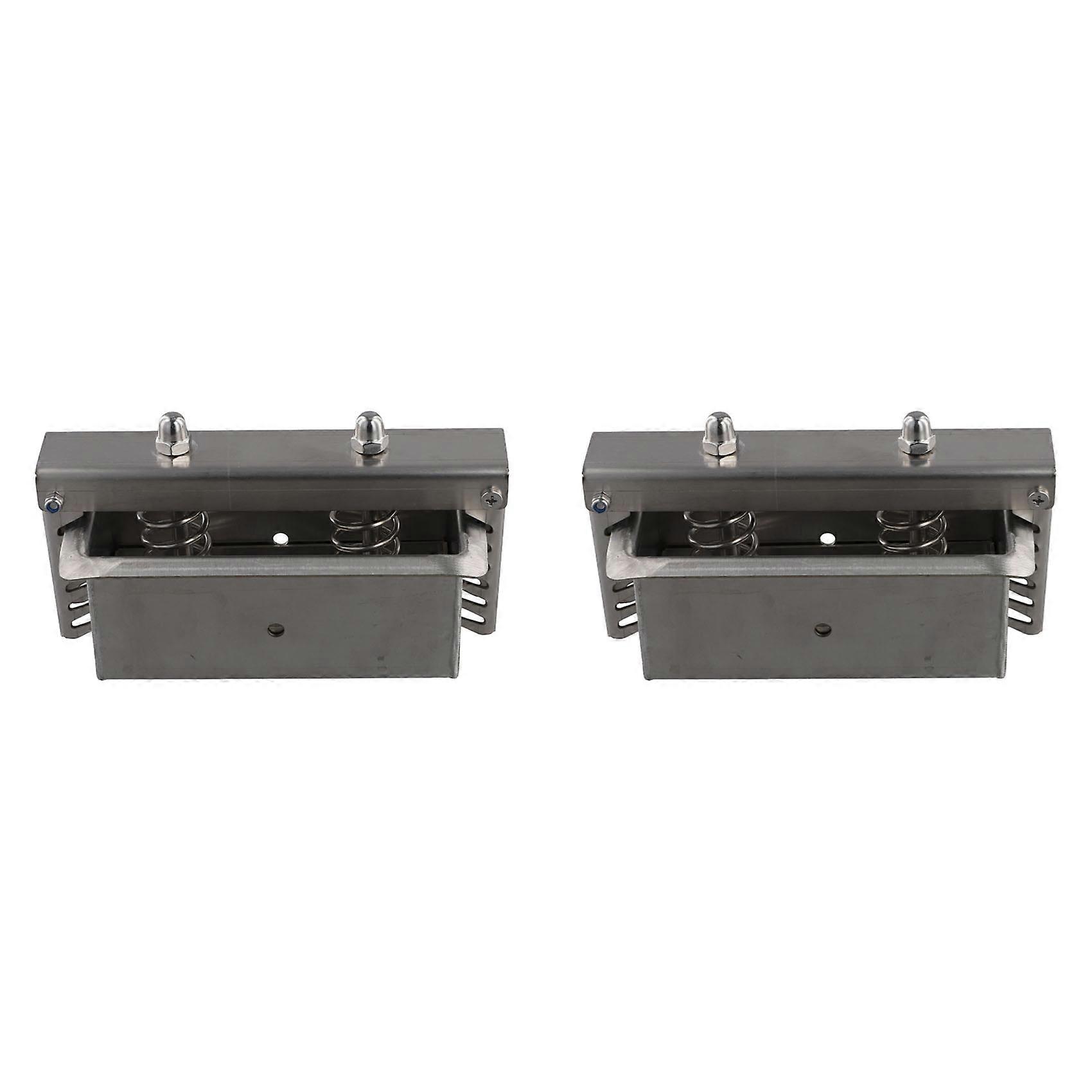 2 prensas de carne rectangulares de acero inoxidable para cocinar en casa.