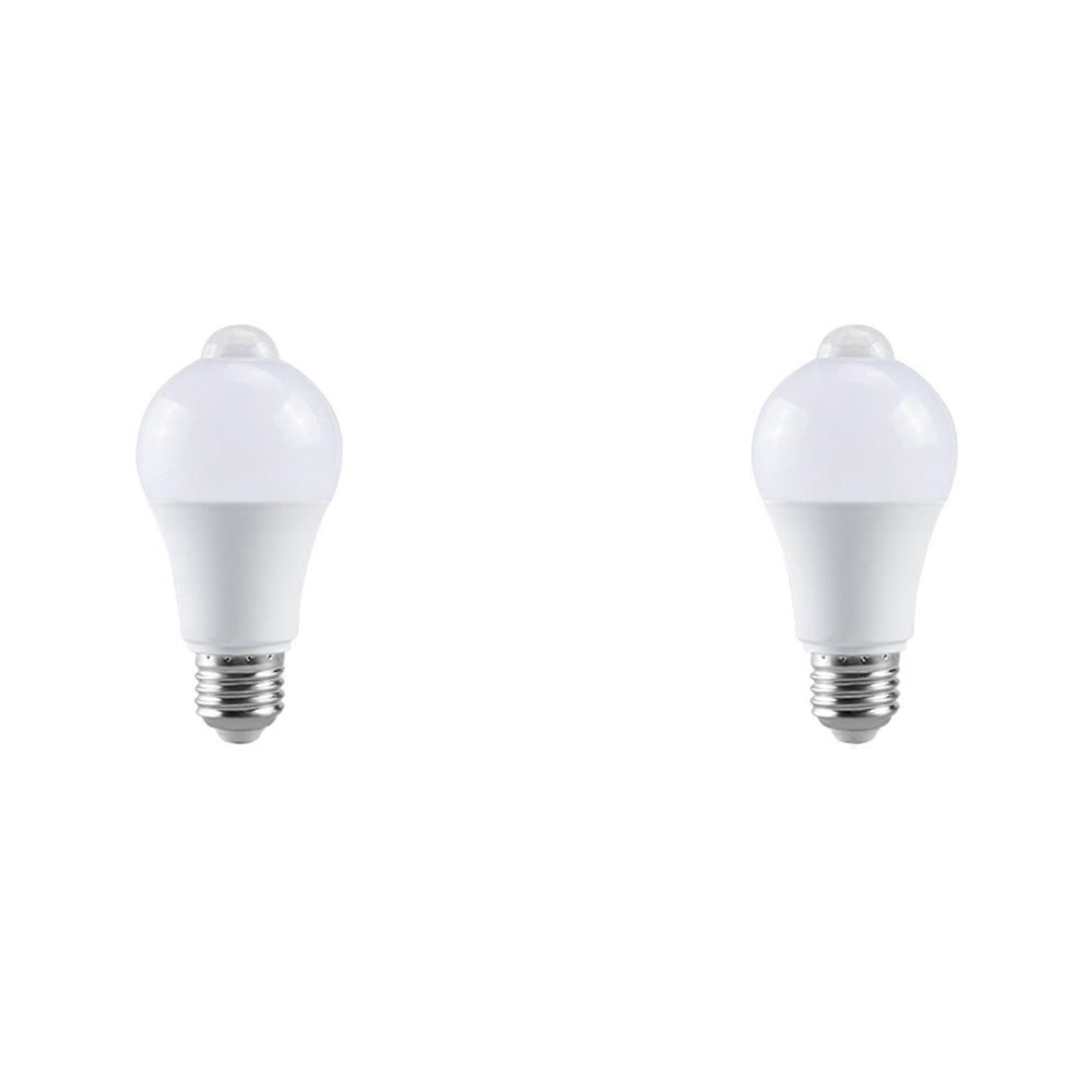 2X 85-265V E27 PIR Motion Sensor Lamp 12W Bulb with Motion Sensor Infrared Motion Detector Security Light Warm Light