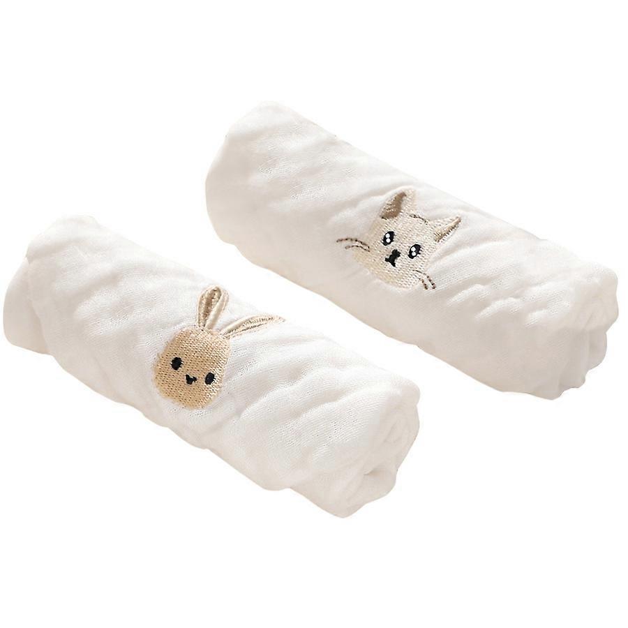 2/3/5 pi��ces b��b�� serviettes enfant en bas age doux gant de toilette rot tissu 6 couches coton broderie main visage lingettes nouveau-n�� bav