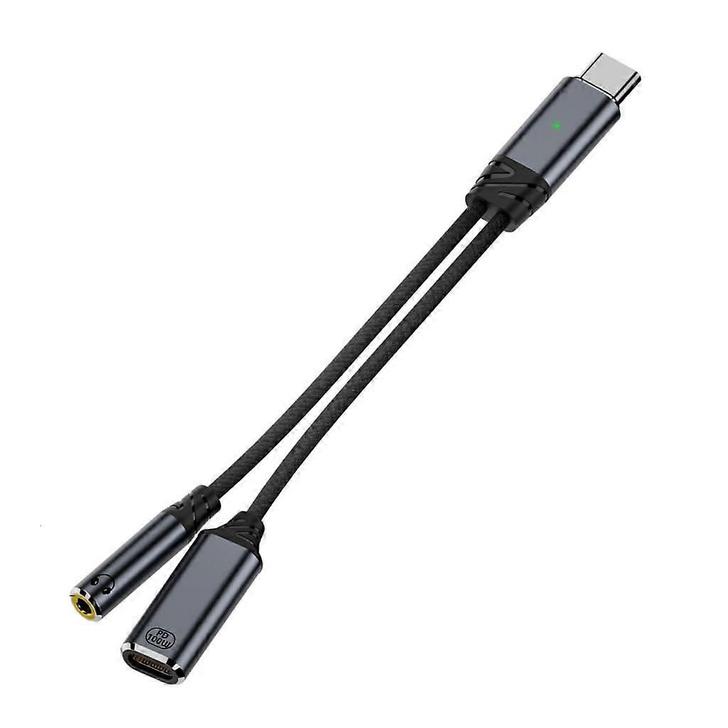 15CM Type C To 3.5mm Earphone Adapter USB C PD100W Female Charging Cord Grey For Travel And Daily Commute