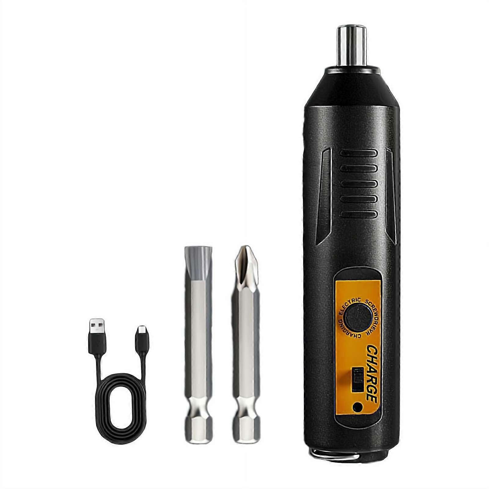 Cordless Electric Screwdriver Set with Magnetic Bits, Powerful Torque, Rechargeable for Home , Black