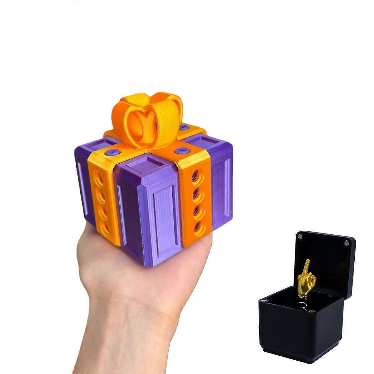 Funny Annoying Prank Screw Box – 3D Printed Middle Finger Surprise, Purple & Gold for Birthdays & Christmas