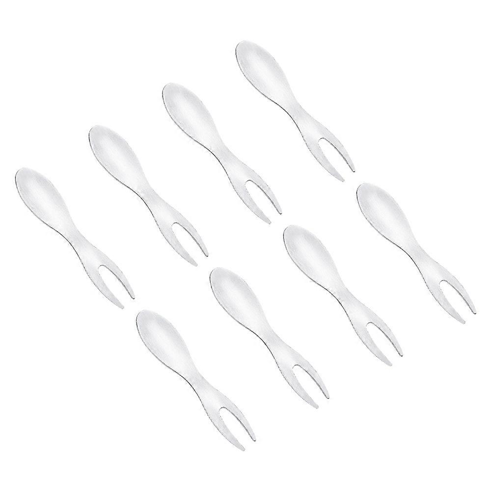 Dessert Forks Stainless Steel Corn Holders Fork 8Pcs For Restaurant Use And Camping