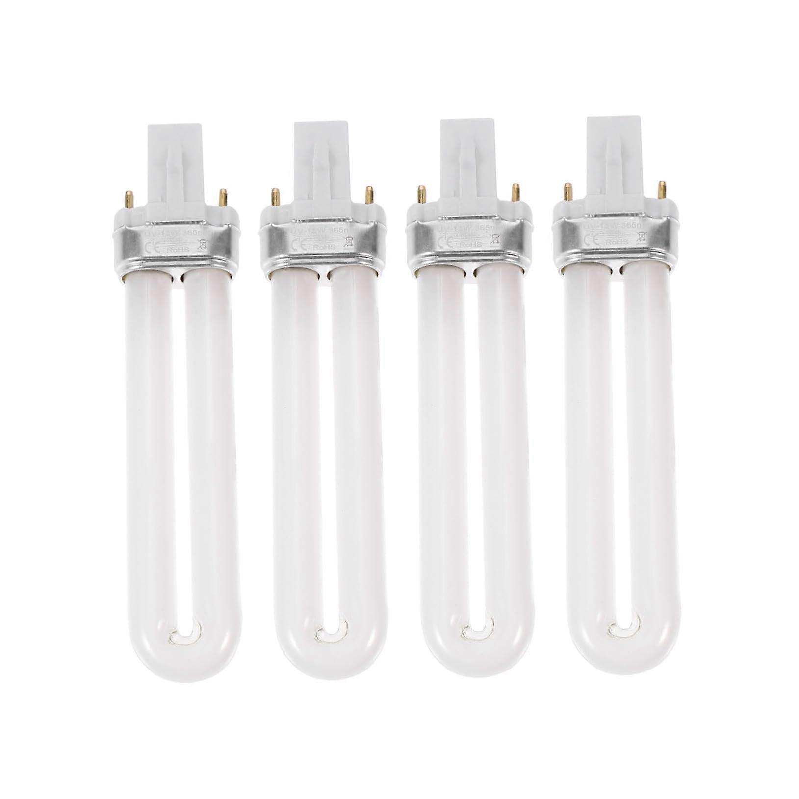 UV Nail Lamp Replacement Bulbs 9W Gel Curing Tubes Long Lifespan Quick Drying 4 Pack