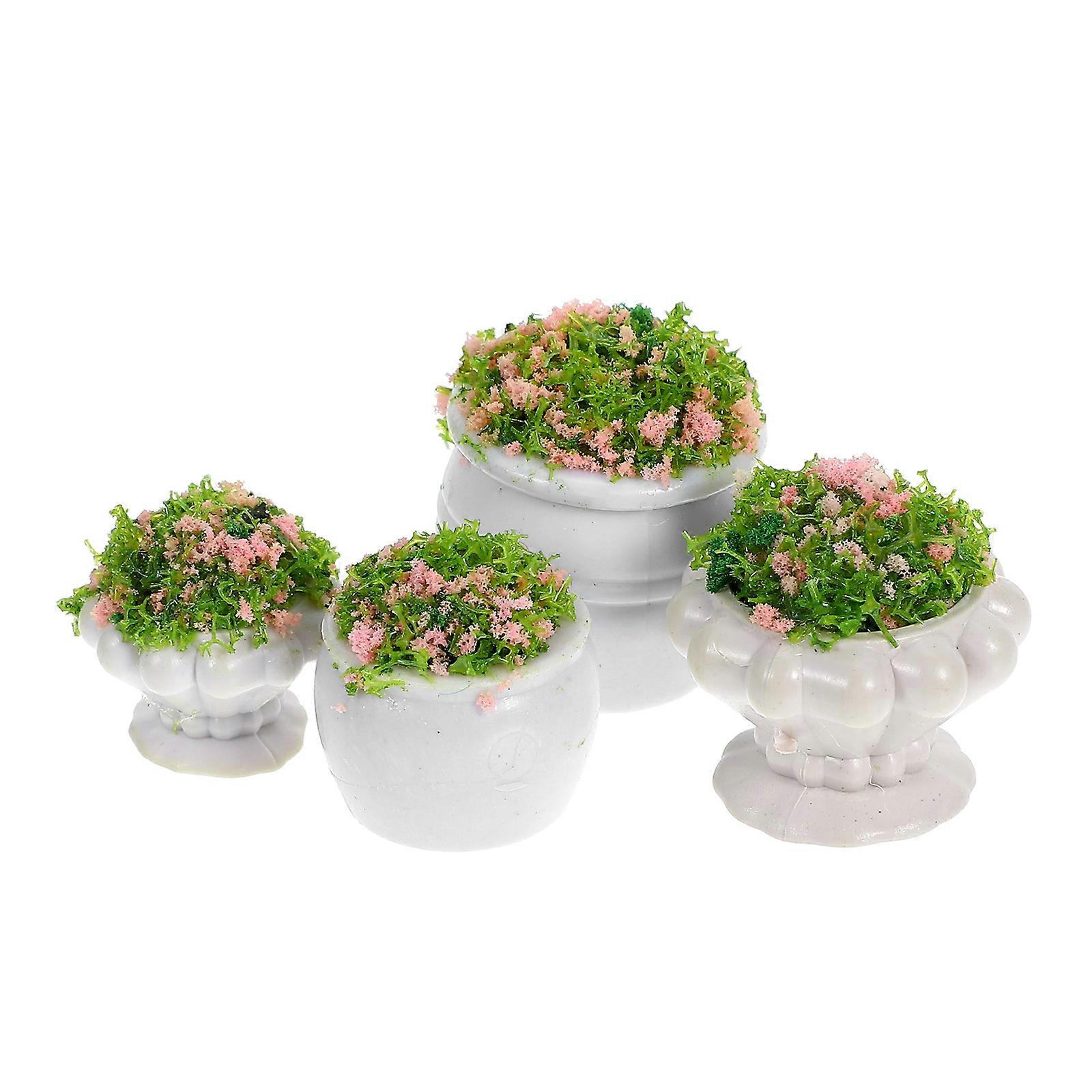 Mini Landscape Decor Plant Ornament for Decoration 4Pcs Plastic Model