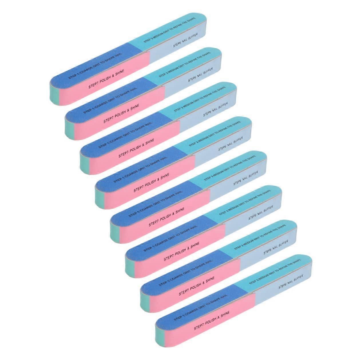 8pcs Washable Reusable Nail Buffer Block Set 6Sided Professional Nail File for Manicure
