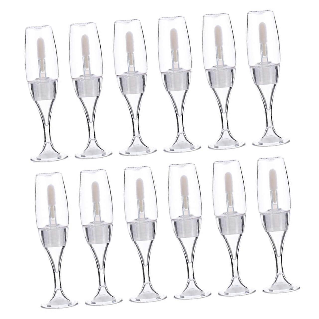 12pcs Mini Lip Gloss Tubes with Wand, Refillable Leakproof Empty Containers for DIY Cosmetics