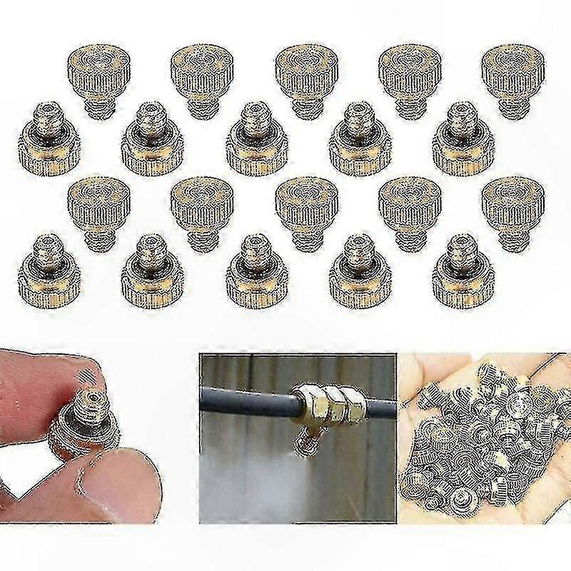 20-Pack Brass Atomizing Nozzles for Cooling Systems, 0.3mm Misting Tips
