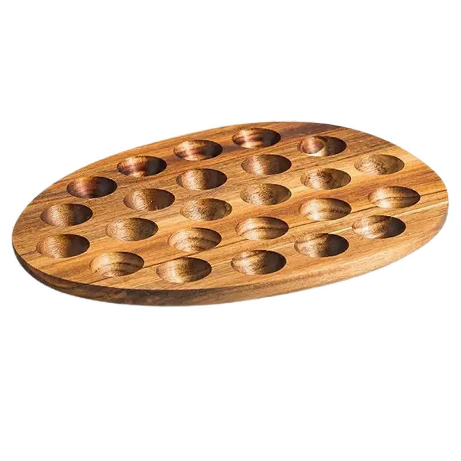 Reversible Wooden Deviled Egg Tray and Acacia Serving Board for Kitchen and Party