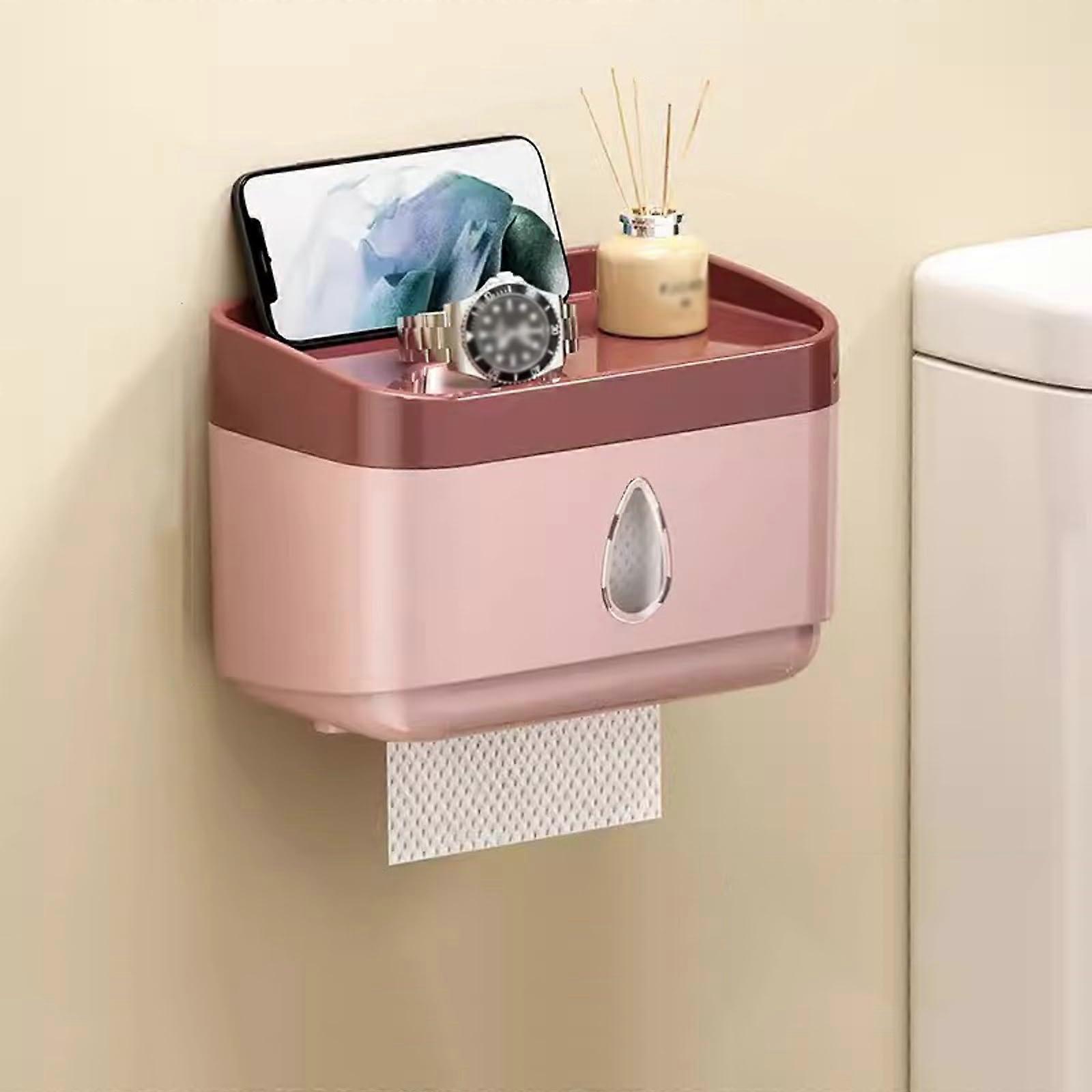 Wall Mounted Punch  Tissue Box Holder for Bathroom and Kitchen, SpaceSaving Plastic Dispenser