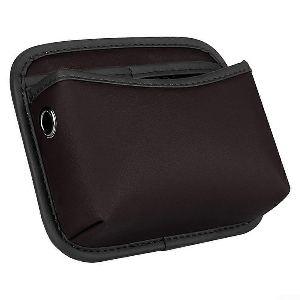 Brown Leather Car Storage Organizer with Large Capacity and Quick Access Design