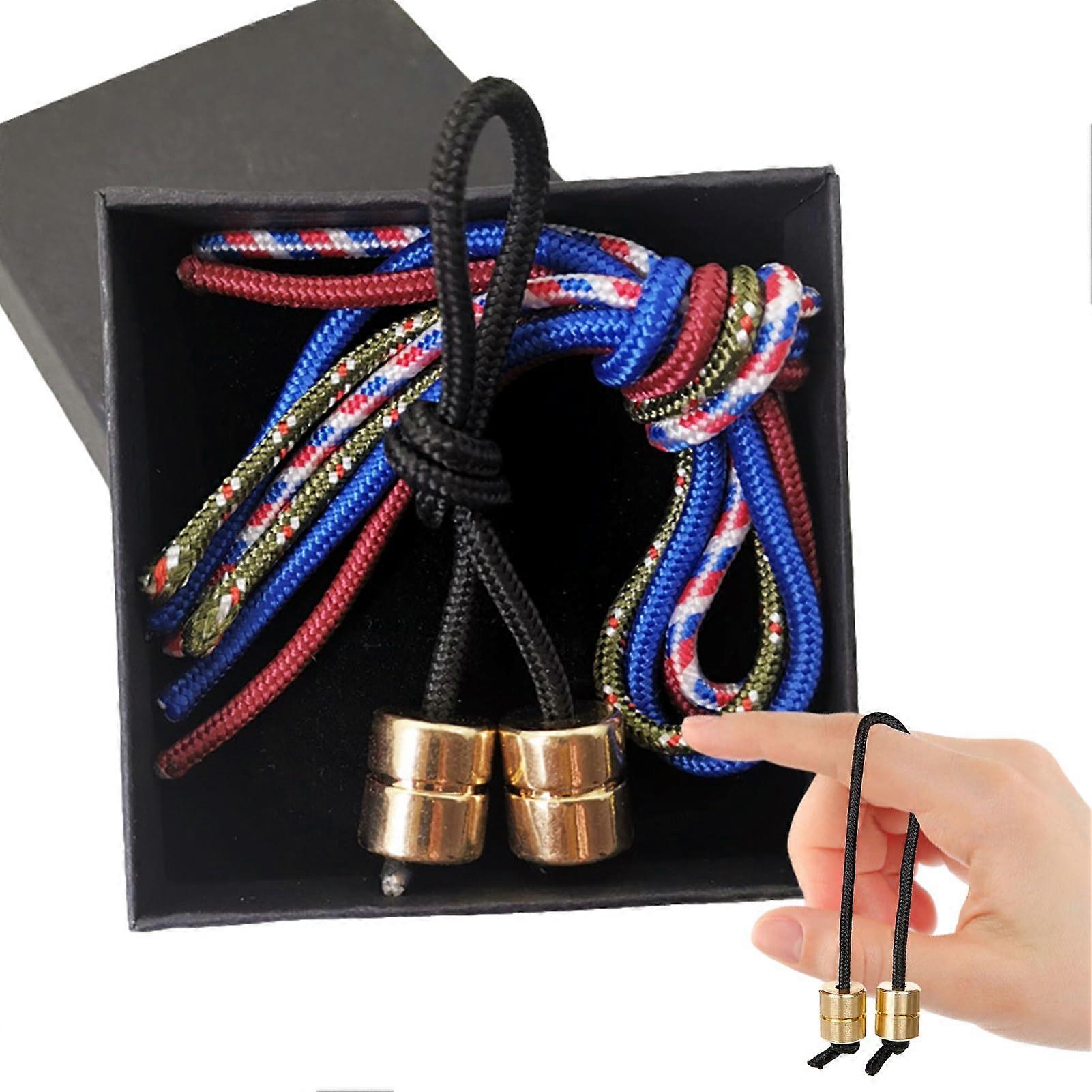 Adjustable Copper Fidget Beads Rope for Adults  Handcrafted Worry Beads with RustProof Design Yellow