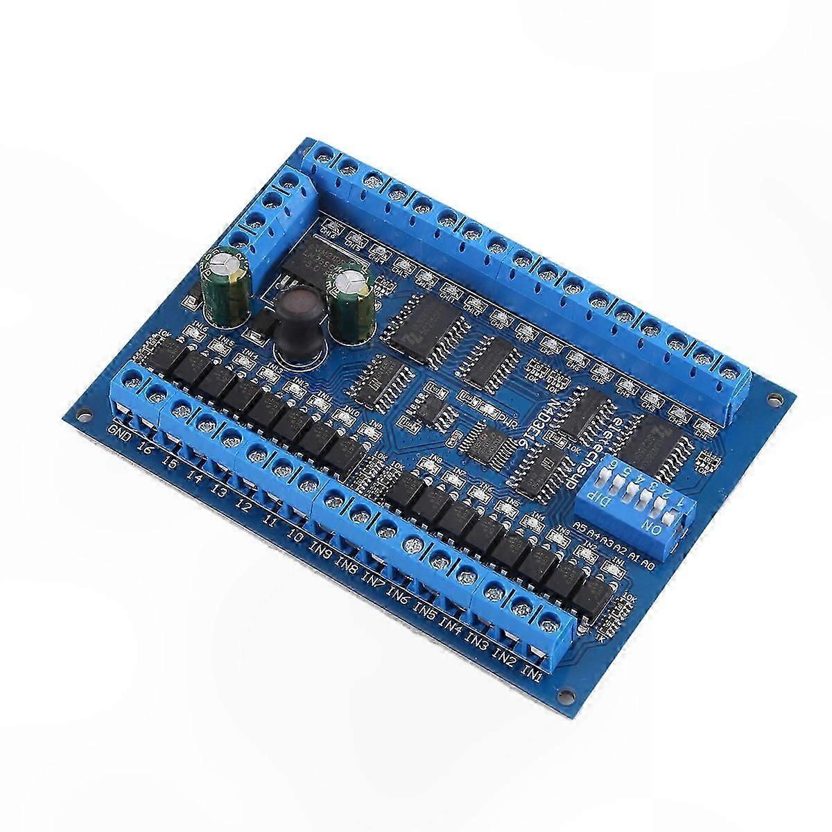 16 Input 16 Output RS485 PLC Expansion Module for DC 12V 24V Remote Control Modbus RTU IO Board