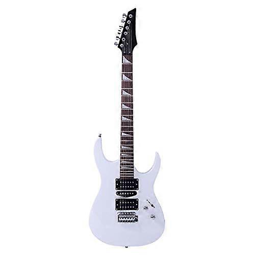 Beginner HSH Electric Guitar with Tremolo Bridge, Bag, Strap, Cable, Tools, White