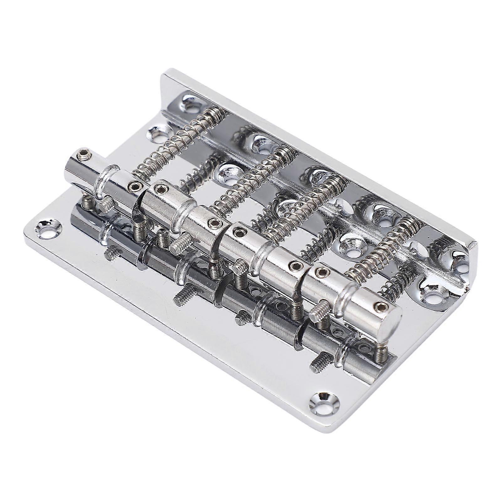 Vintage Style 4 String Bass Bridge, Durable Zinc Alloy, Improved Tone Stability, 86mm StringThrough