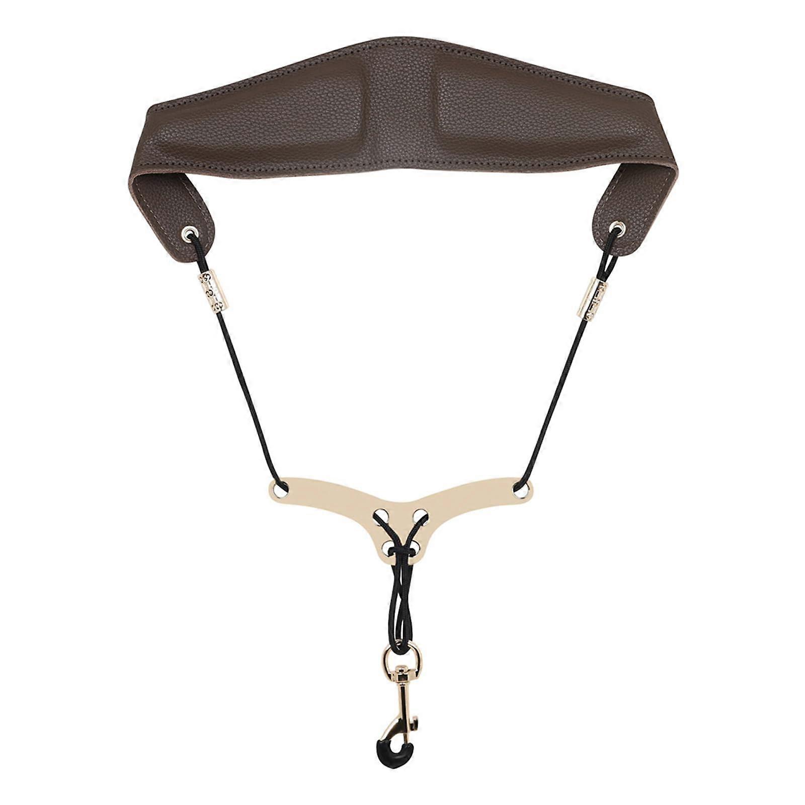 Adjustable Padded Leather Saxophone Neck Strap for Comfortable Even Weight Distribution