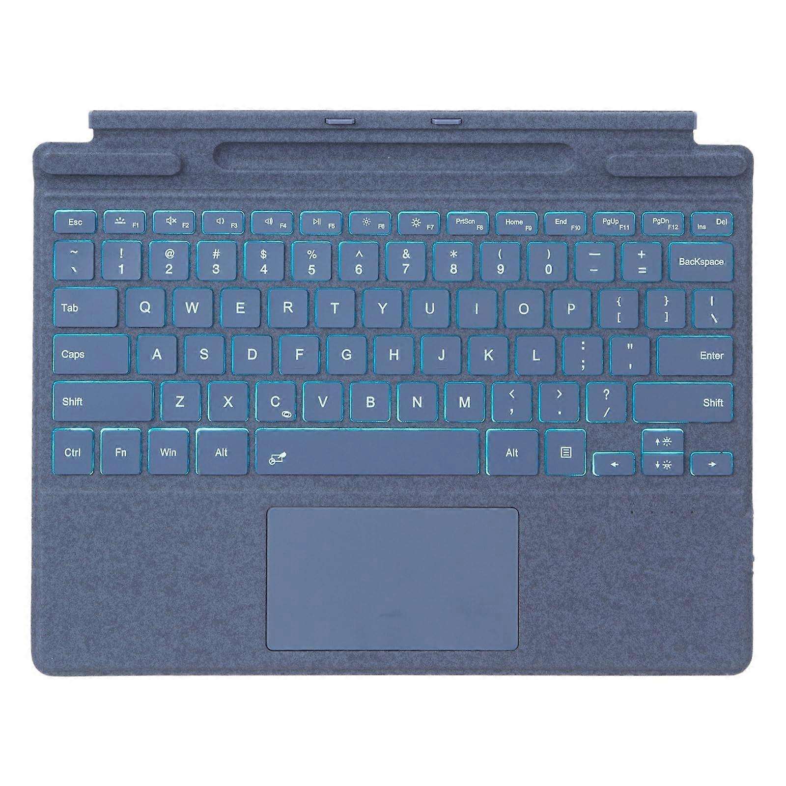 Bluetooth Backlit Keyboard with Touchpad Magnetic QWERTY for Surface Pro 8/9/X/10/11 Blue