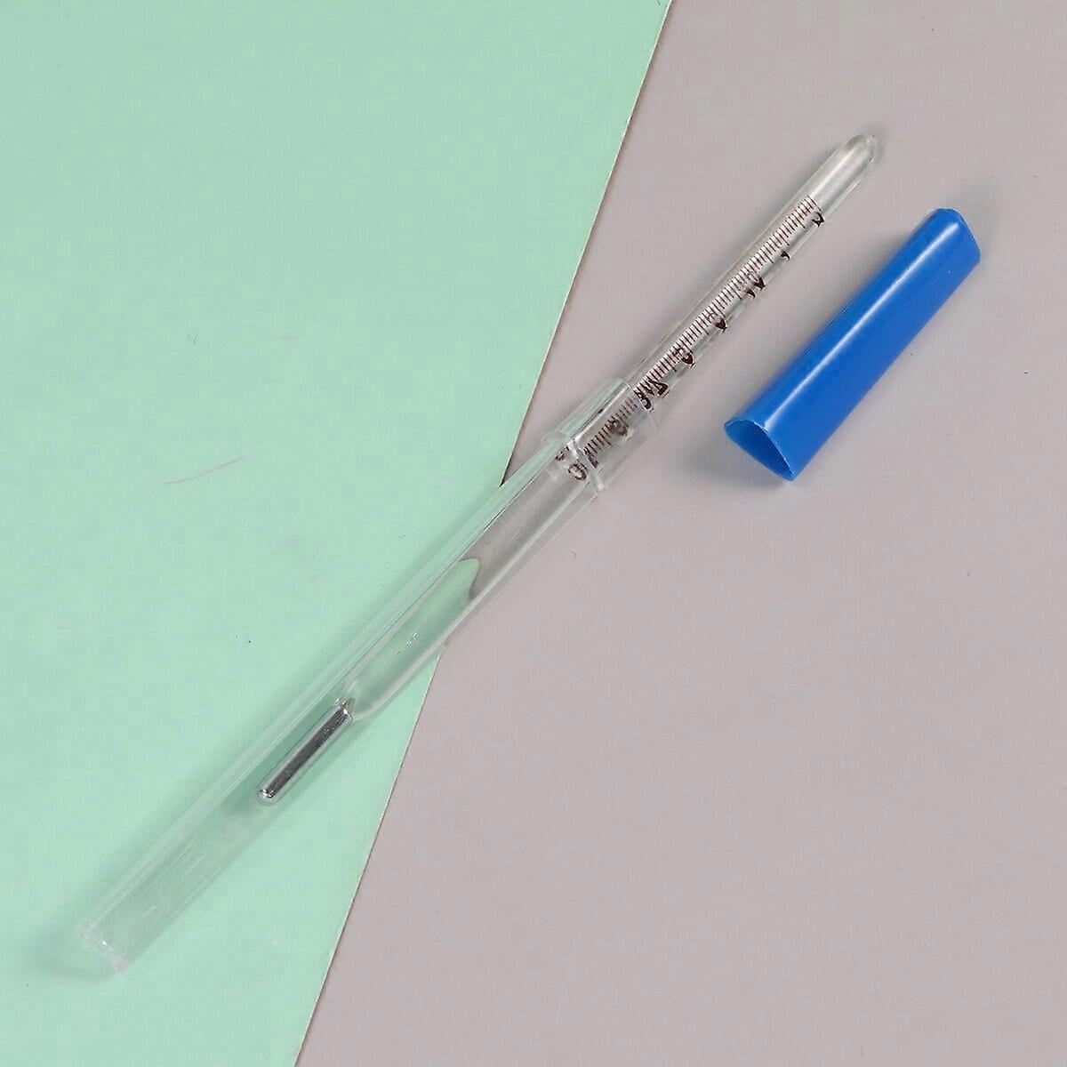 XIRQI 1 st. glastermometer triangulär stångtermometer för vuxna (blå)