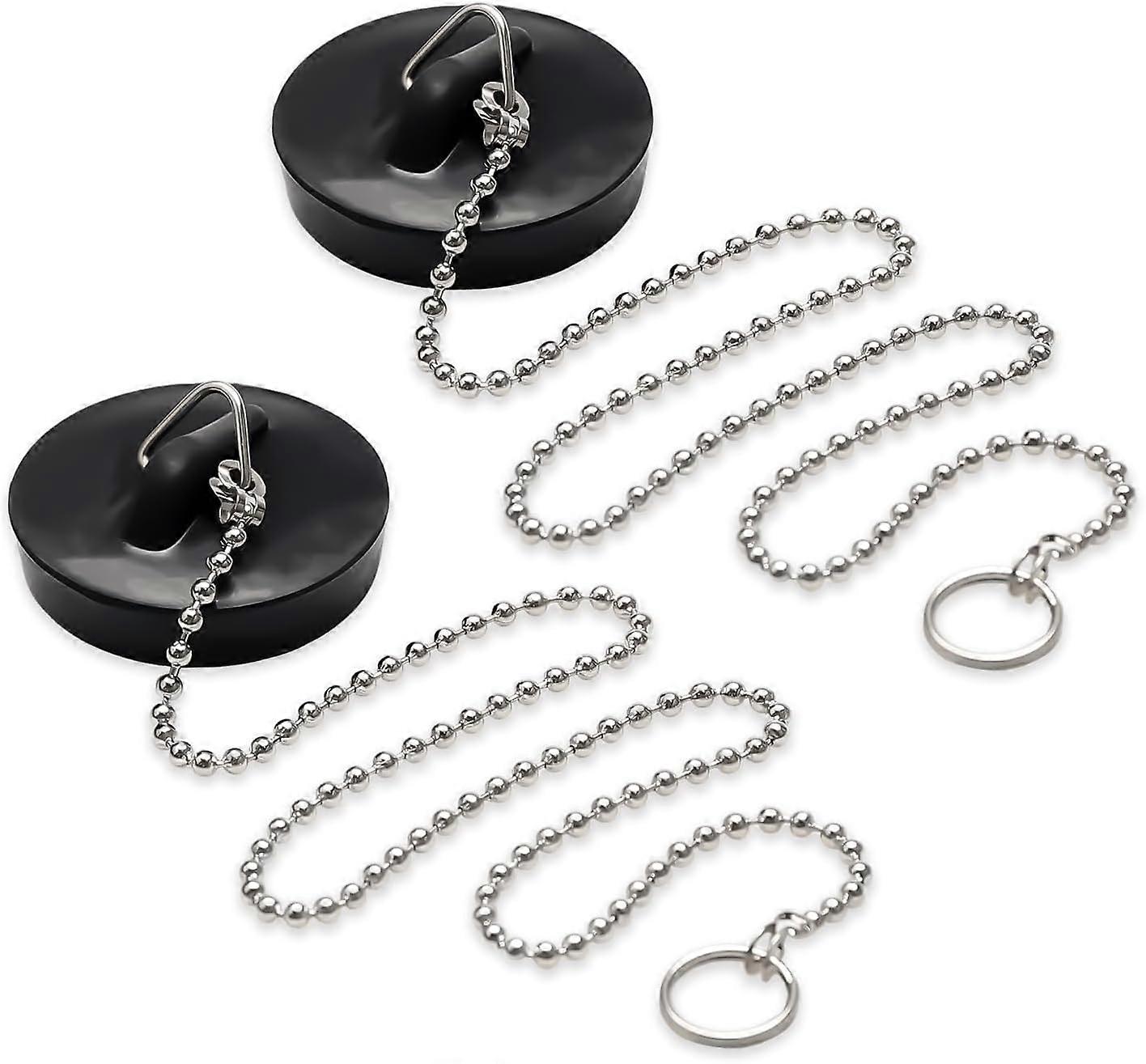 2-piece drain plug set, sink plug with chain