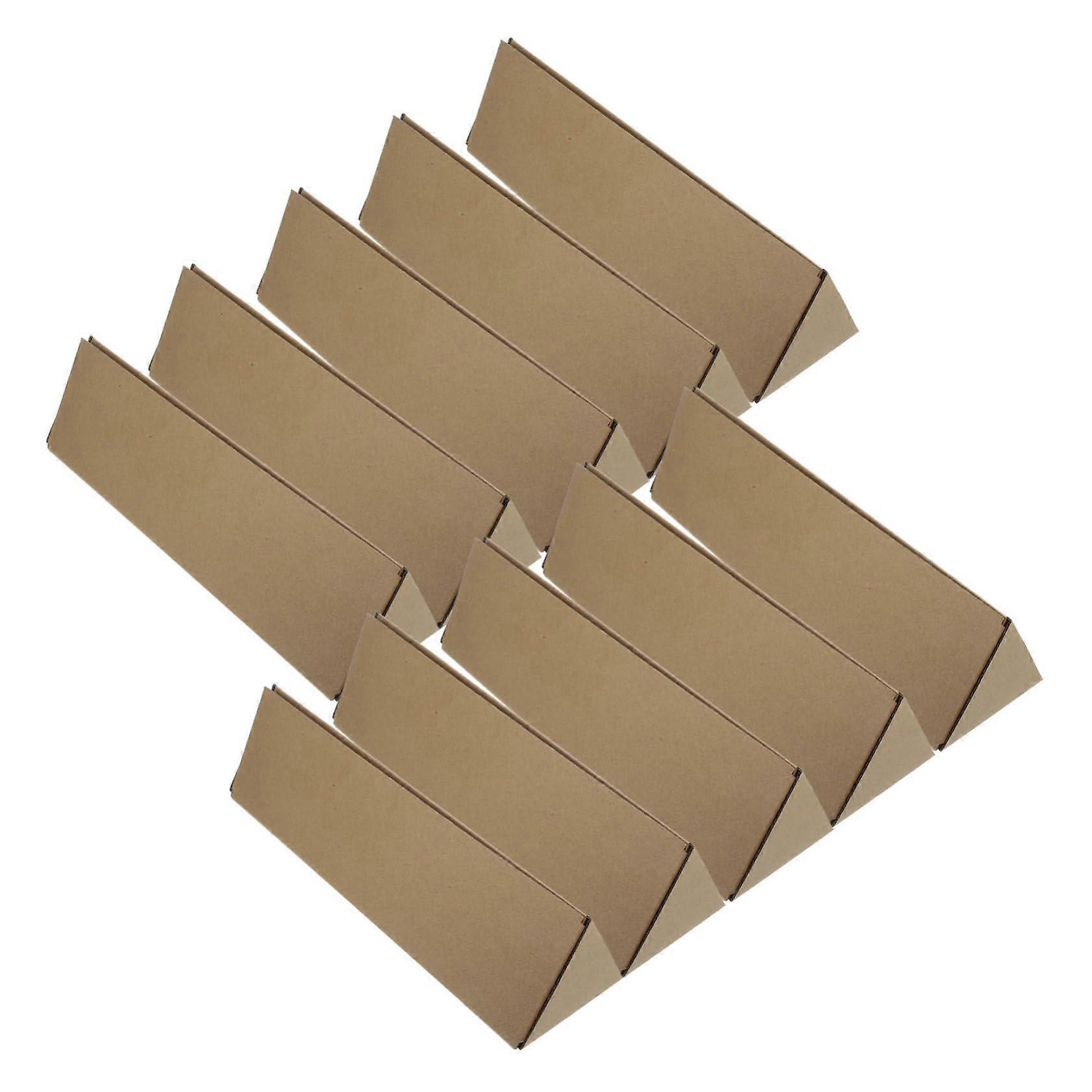 10pcs Durable Kraft Paper Poster Mailing Tubes Triangle Boxes for Artwork  and Storage