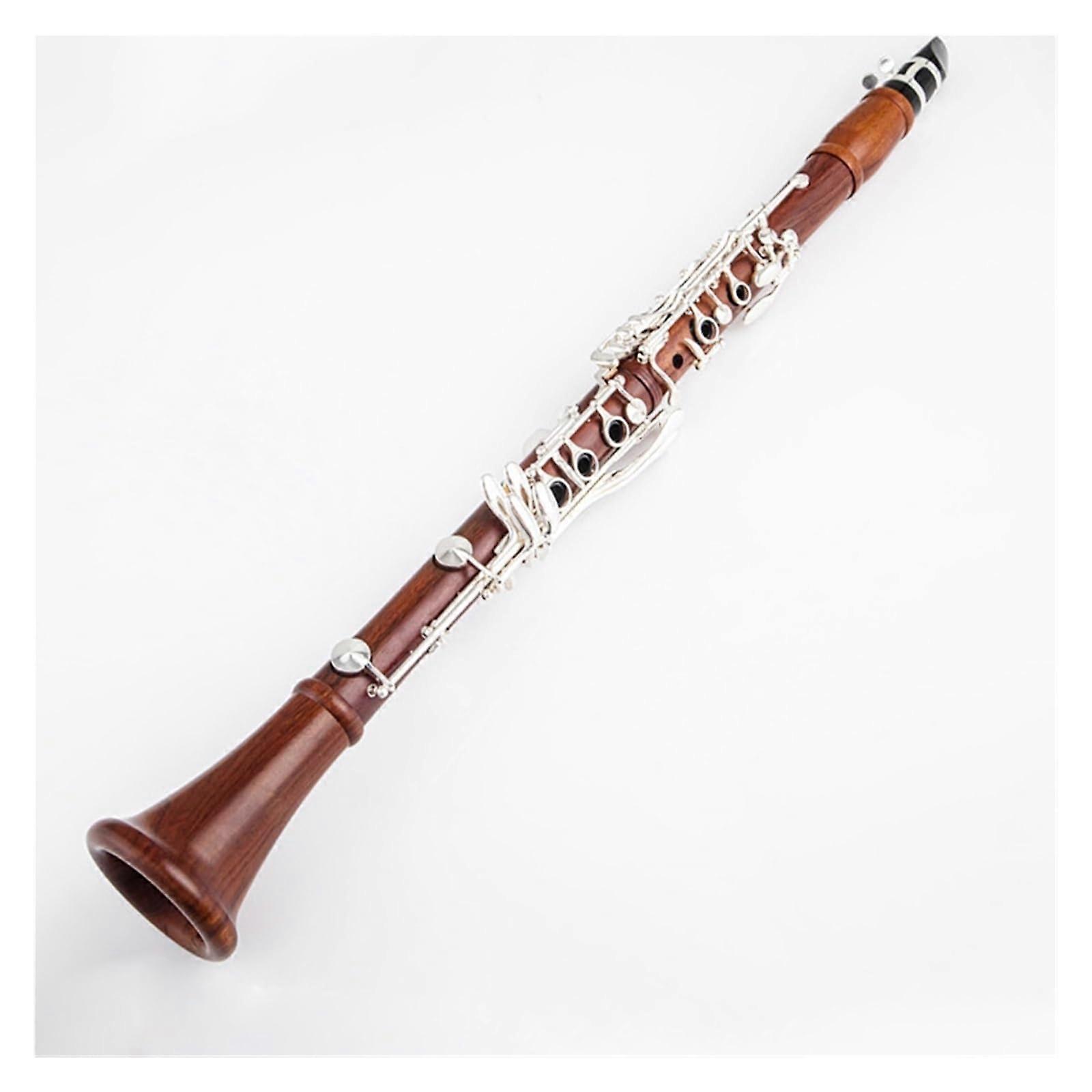 Professional Bb Clarinet Wood Body Silver Plated Keys Bright Tone Student Beginner Kit