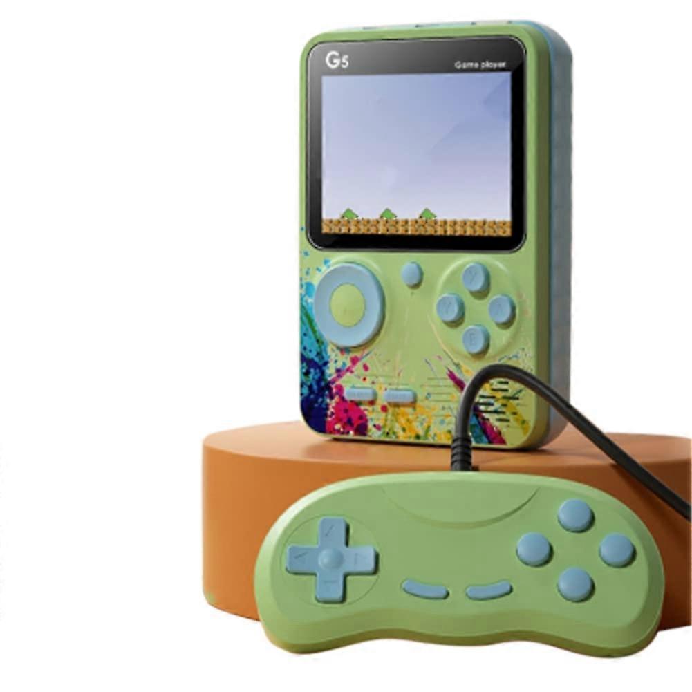 Retro Handheld Game Console with 500 Builtin Games, TwoPlayer Support, Compact Green Design