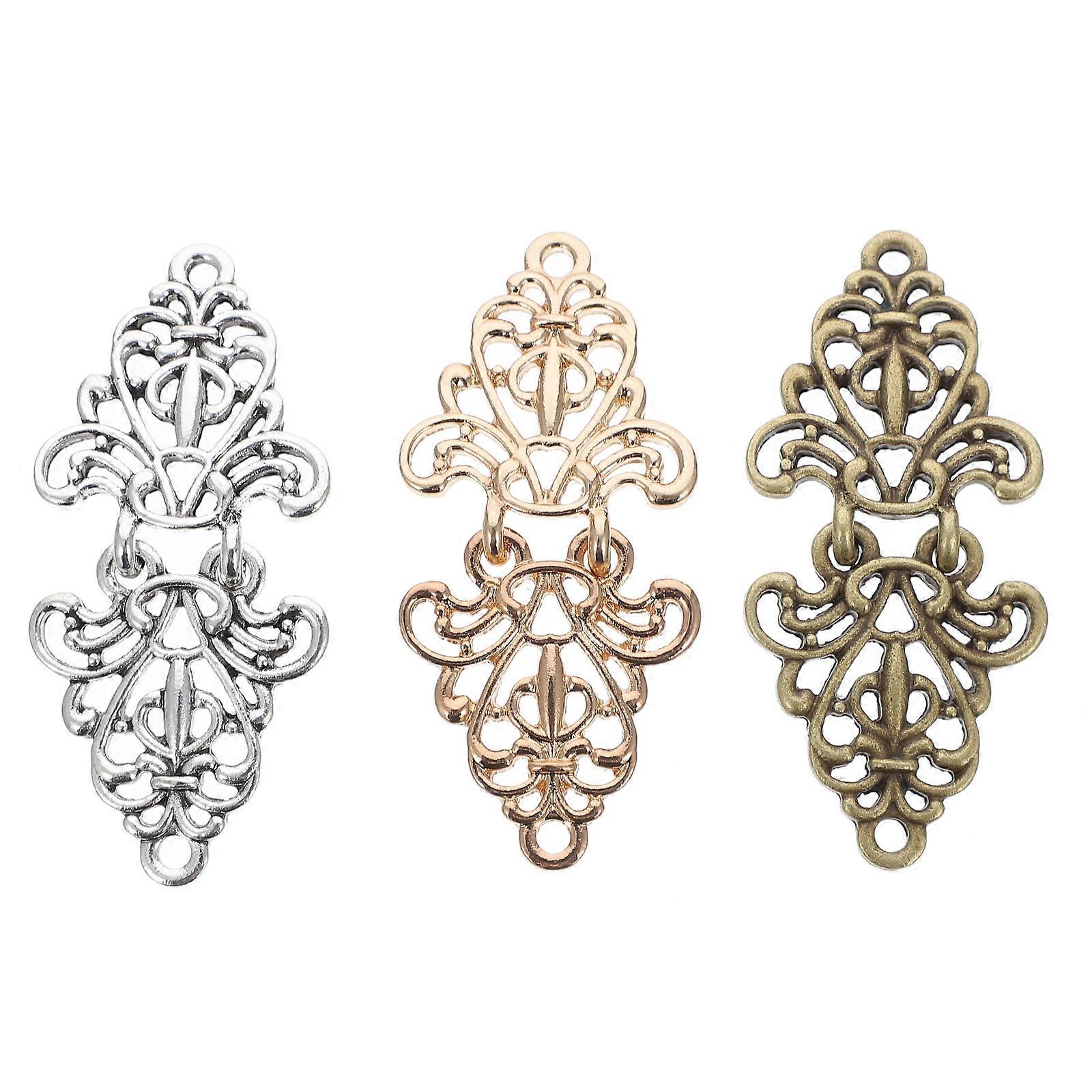 Cape Brooch Clip Rust-Resistant Transitional Chinese Style Silver 6.4x3x0.5cm 3Set