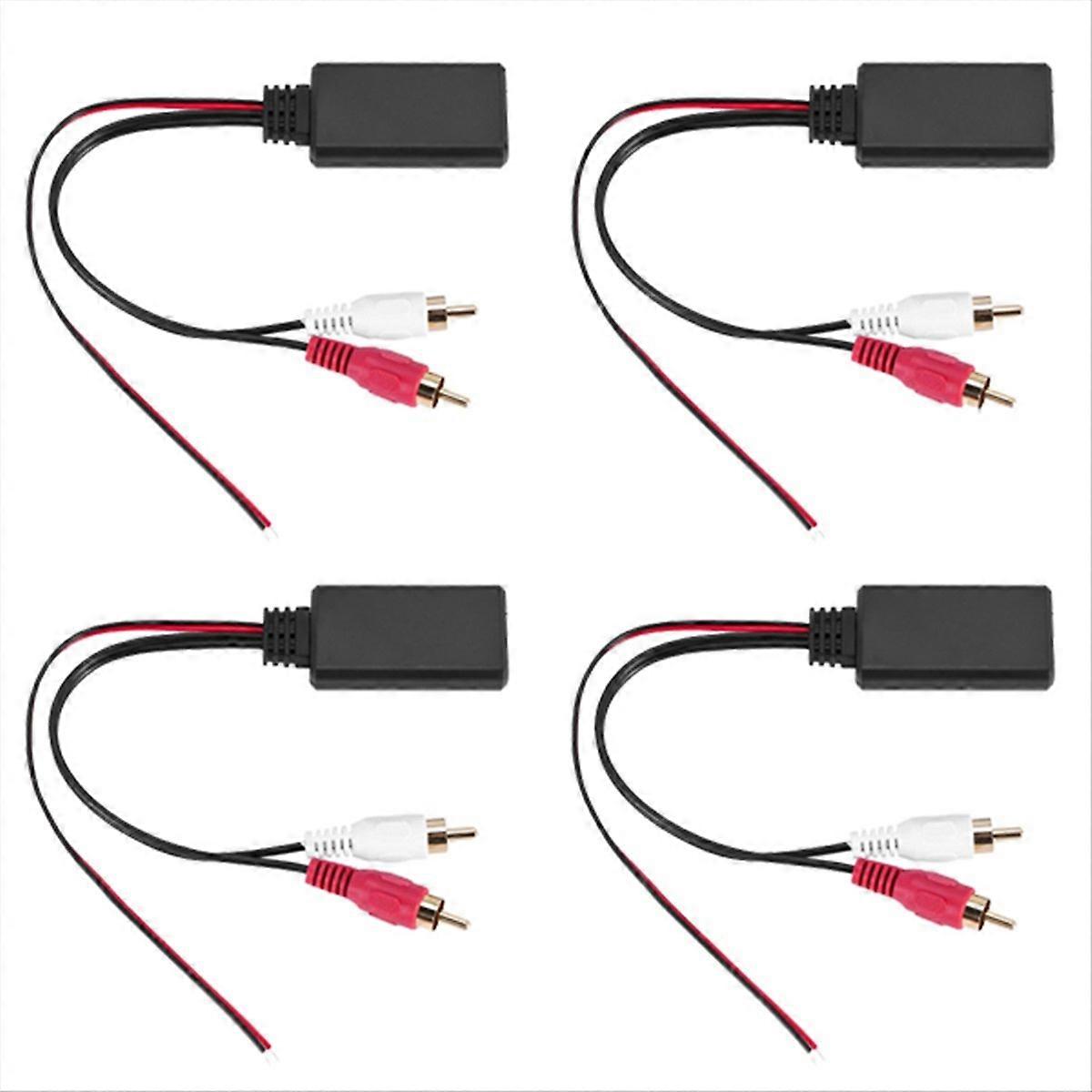 4Pcs Car Universal Wireless Bluetooth Module Music Adapter Rca Aux Audio Cable