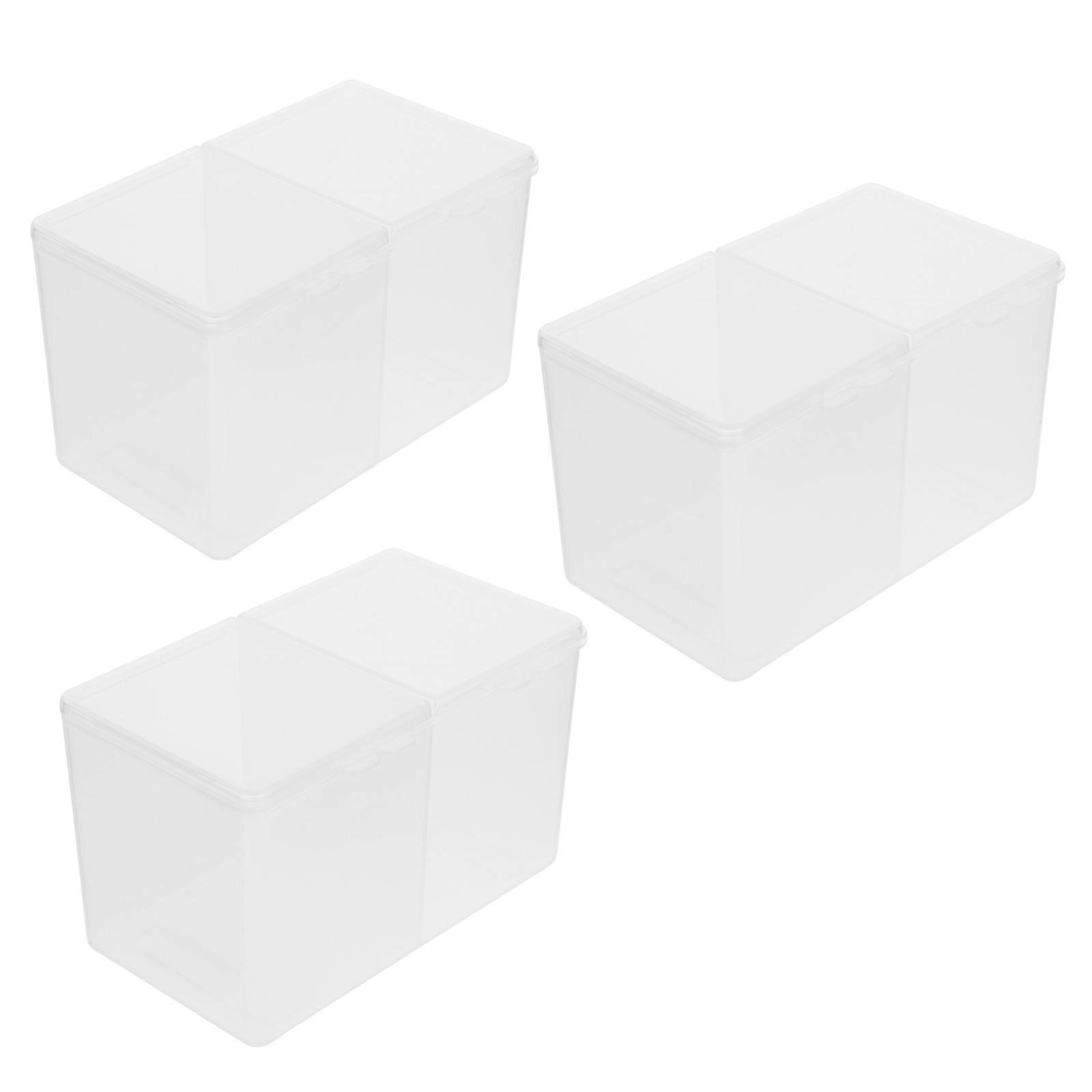 Makeup Cotton Pad Dispenser Plastic Holder Box for 3Pcs Storage Use