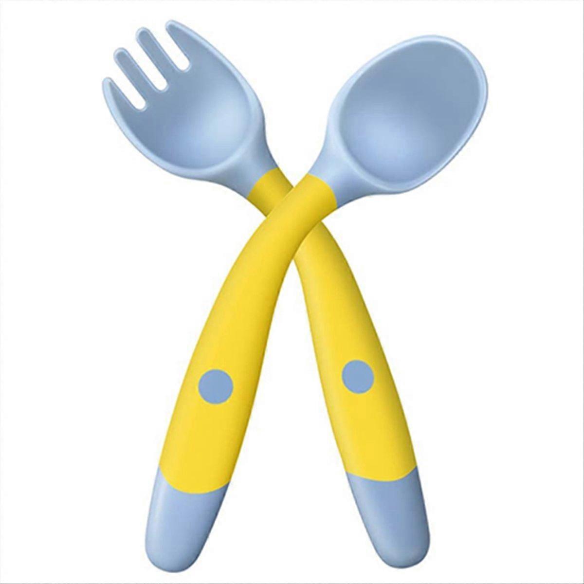 Toddler Tableware Baby Spoon and Fork Set Eating Training Tableware C