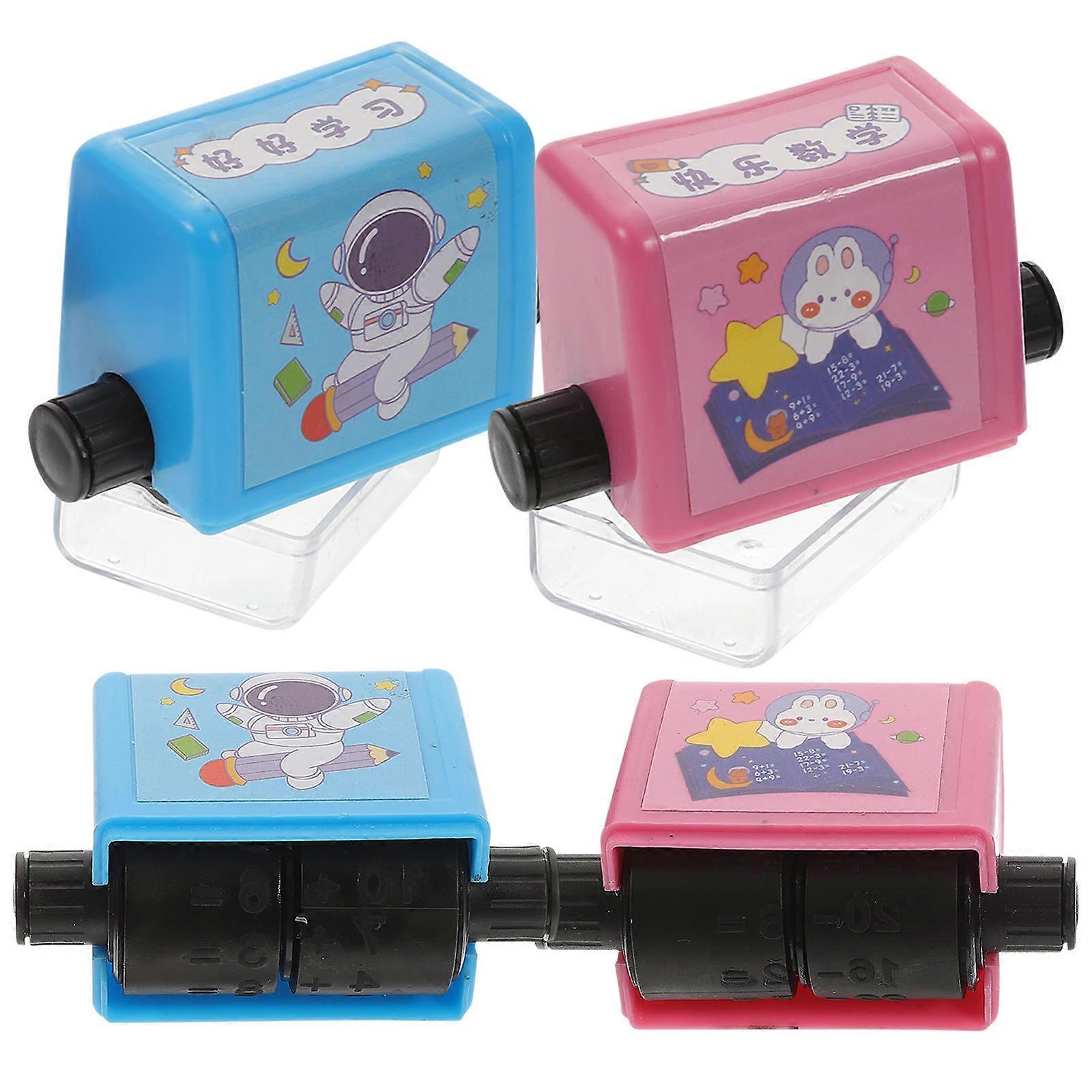 Lovely Roller Stamp Compact Math Stamps for Learning 12Sets Student Supply