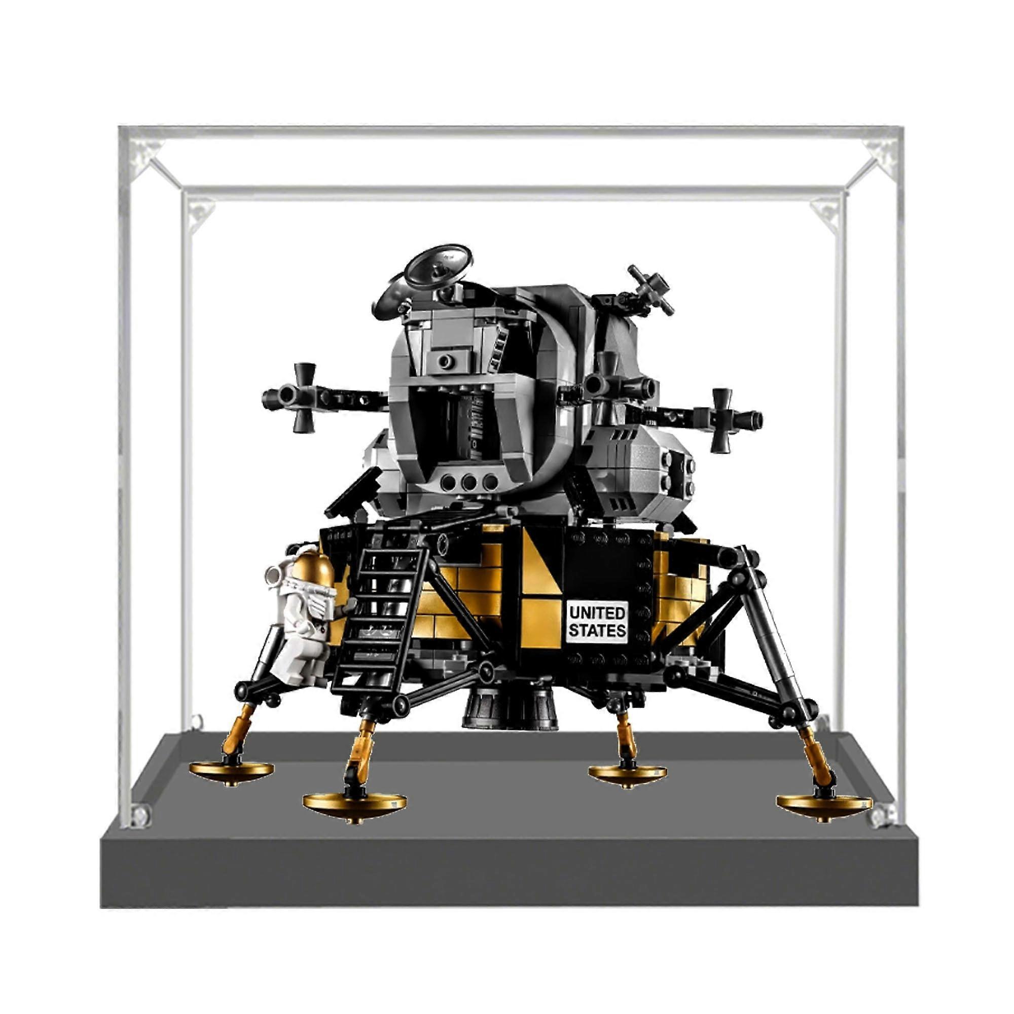 Acrylic Display Case Dustproof Clear UV Protection Stackable Storage Box Black 3mm for  10266