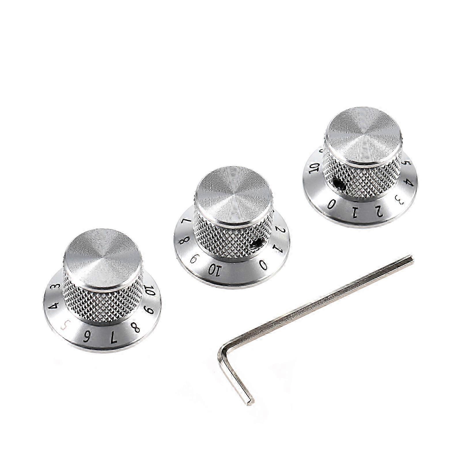 3Pcs Guitar Contral Knobs, Clear Knobs Electric Guitar Bass Top Hat Knobs Speed Volumes Tone Control Knobs Replacement Multicolor