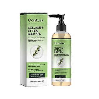 Kollagen-Lifting-Körperöl, feuchtigkeitsspendendes, seidiges Körperöl mit Rosmarin für trockene Haut, Anti-Aging-Pflege für Hals, Dekolleté, Arme und Oberschenkel, 100 ml