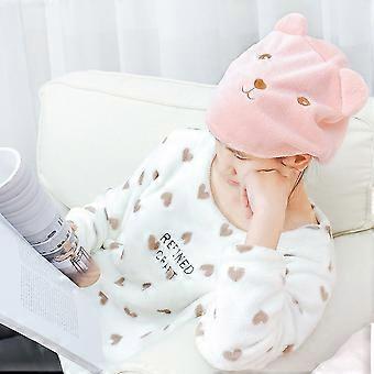 Cartoon bear hat, super absorbent and quick-drying shower cap, hair wrap, towel