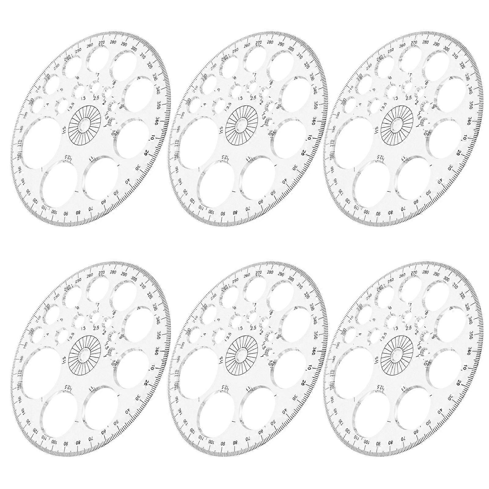 Reusable Protractor 360 Degree Protractor for Measuring Use 12Pcs Clear Tool