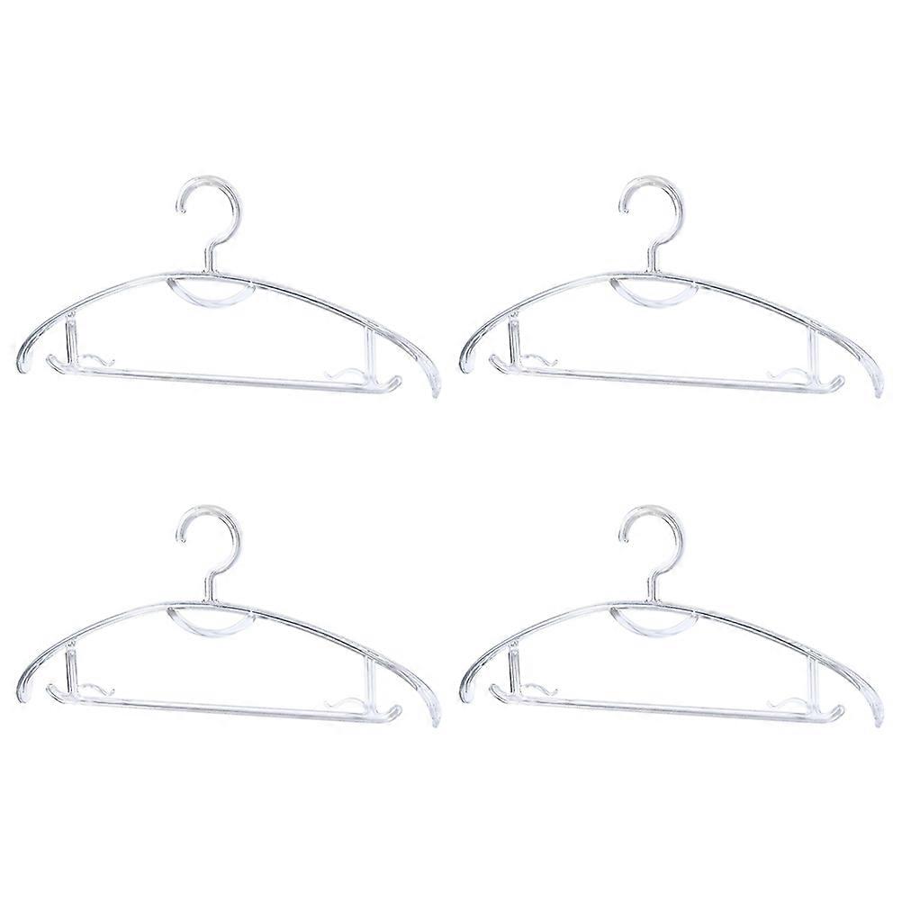 Transparent Coat Hangers Heavy Duty for Clothes Organization 4Pcs Multi-Function