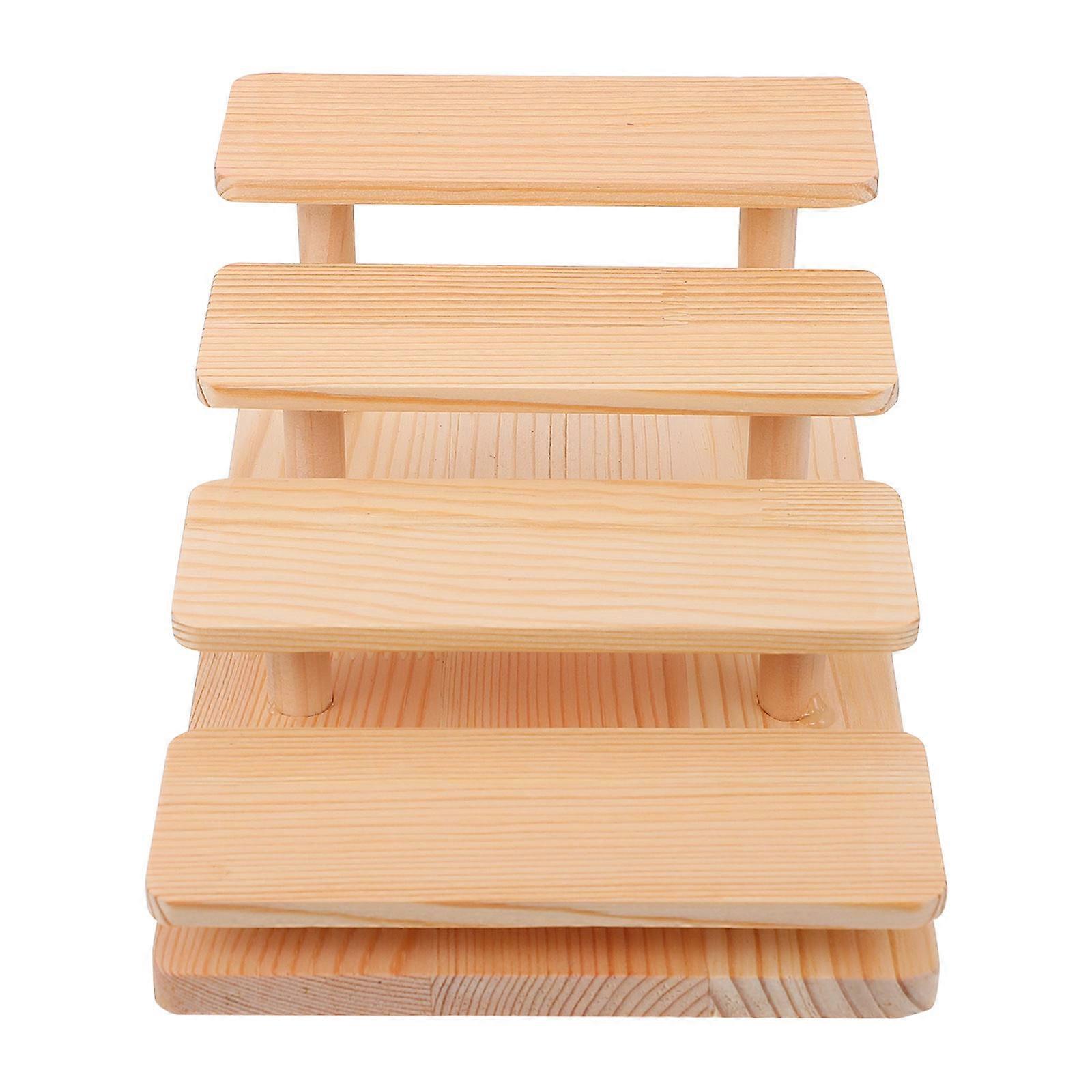 Glasses Rack Solid Wood Display Rack for Storage 2Pcs Beige